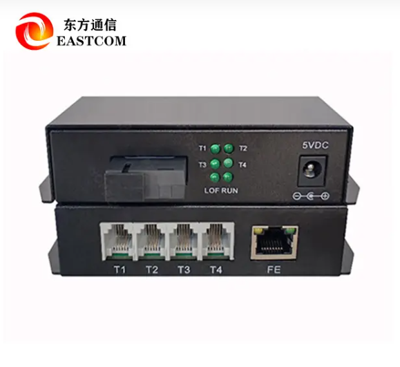 4-Channel FXS/FXO Telephone Optical Transceiver Voice Communication